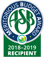 Logo indicating CBSD was a recipient of the meritorious budget award in 2018-19 from ASBO